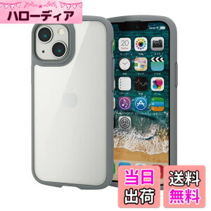 �y���������z�G���R�� iPhone 11 �P�[�X �ϏՌ�x�t���[�� TOUGH SLIM LITE [�w�ʃN���A�^�C�v] �u���b�N �F�F�O���[�A�T�C�Y�FiPhone 13 mini