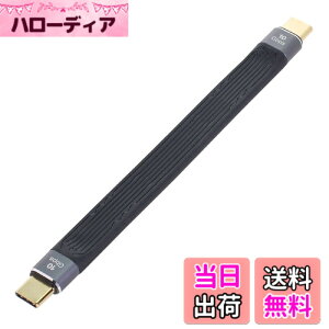 �y���������zCablecc USB-C Extension Cable Flat Slim FPC Data Cable for Laptop & Phone 13cm �F�FBlack Type C Male to Male 10Gbps