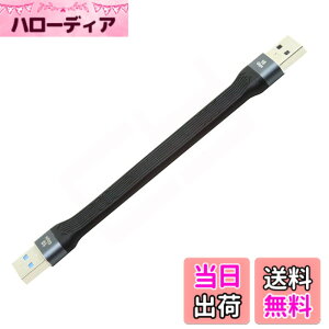 �y���������zCablecc USB-C Extension Cable Flat Slim FPC Data Cable for Laptop & Phone 13cm �F�FBlack Type A Male to Male 10Gbps