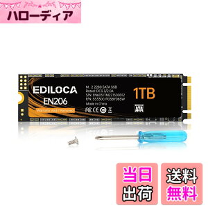 �y���������zEDILOCA EN206 SSD M.2 2280 SATA III 6Gbps �����^SSD �T�C�Y�F1TB