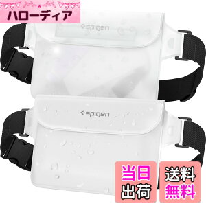 �y���������zSpigen ���S�h�� �|�[�` �P�[�X ���� 2�Z�b�g IPX8�F�� �C �v�[�� �A�E�g�h�A �X�}�z �O�d�`���b�N �x���N�� PVC ��e�� �E�G�X�g�|�[�` �h���o�b�O A620 �F�F�X�m�[�E�z���C�g�A�T