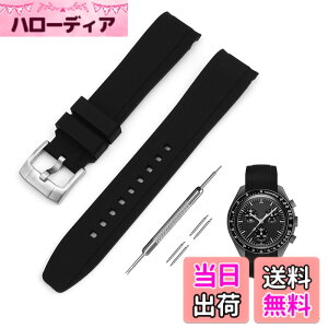 �y���������z[Jumpsunfun] 20mm ���v�o���h for Omega X Swatch Speedmaster MoonSwatch �I���K�ƃX�E�H�b�` �X�s�[�h�}�X�^�[ ���[���X�E�H�b�`�p �V���R���x���g �F�F�u���b�N