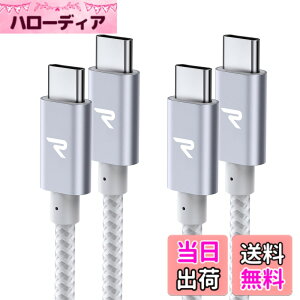 �y���������zRAMPOW USB C �P�[�u�� �f�[�^�]�� �f���h�~ ���ϋv�i�C���� Type C�@��Ή� �F�F�V���o�[�A�T�C�Y�F1m x 2�{