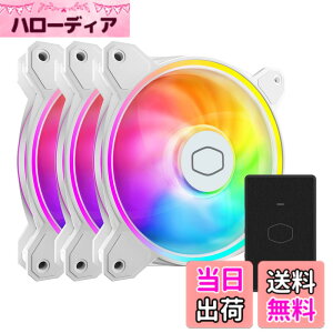 �y���������zCooler Master �f���A�����[�vLED�V���[�Y�t�@��3�p�b�N MasterFan MF120 Halo 3in1 �F�F�z���C�g�A�T�C�Y�F120mm