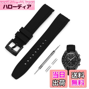 �y���������z[Jumpsunfun] 20mm ���v�o���h for Omega X Swatch Speedmaster MoonSwatch �I���K�ƃX�E�H�b�` �X�s�[�h�}�X�^�[ ���[���X�E�H�b�`�p �V���R���x���g �F�F�u���b�N�E�u���b�N�o�b�N��