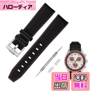 �y���������z[Jumpsunfun] 20mm ���v�o���h for Omega X Swatch Speedmaster MoonSwatch �I���K�ƃX�E�H�b�`�p�V���R���x���g Quick Release �����H��t�� �F�F�u���b�N�E���b�h�X�e�b�`