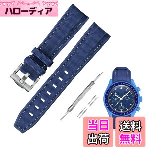 �y���������z[Jumpsunfun] 20mm ���v�o���h for Omega X Swatch Speedmaster MoonSwatch �I���K�ƃX�E�H�b�`�p�V���R���x���g Quick Release �����H��t�� �F�F�_�[�N�u���[�E�z���C�g�X�e�b�`