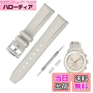 �y���������z[Jumpsunfun] 20mm ���v�o���h for Omega X Swatch Speedmaster MoonSwatch �I���K�ƃX�E�H�b�`�p�V���R���x���g Quick Release �����H��t�� �F�F�x�[�W���E�z���C�g�X�e�b�`