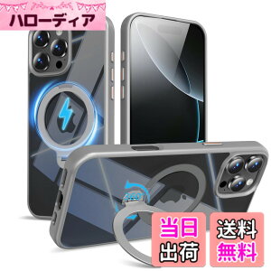 �y���������zMagSafe�Ή� �P�[�X�y ���C�����X�[�d�A�c�����Ή��A�B�����[���X�^���h�A�}�O�l�b�g���ځA�ϏՌ��A�S�ʕی�z �F�F�O���[�A�T�C�Y�FiPhone 16ProMax �p