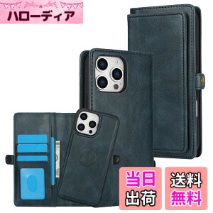 �y���������zfor iPhone 16 Many Card Slots 2in1 Detachable Wallet Case �F�F�u���[�A�T�C�Y�FiPhone 16 Pro