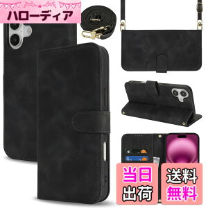 �y���������zSZBQBfg for iPhone 16 leather case �F�F����t��-�u���b�N�A�T�C�Y�FiPhone 16 Plus