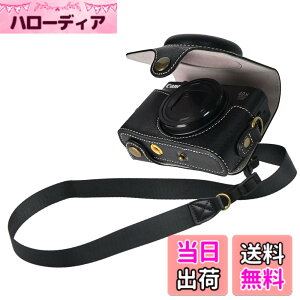 �y���������z�L���m���p Canon PowerShot SX720 HS SX730 HS SX740 HS �p BEADY �J�����P�[�X PU ���U�[ PowerShot SX720/SX730/SX740 HS �ی�J�o�[ �V�����_�[�X�g���b�v�t�� �u���b�N �F�F�u���b�N�A�T�C�Y�F�R��