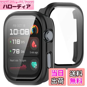 �y���������zBUITFOU For HUAWEI Watch D2 �J�o�[ D2 �P�[�X �����^ PC+�K���X�f�� ��̌^ �t�@�[�E�F�C D2 �P�[�X�Ή� �S�ʕی� �����^ �����ȒP �ϏՌ� �����ߗ� �w��h�~ ���h�~ �F�F�u���b�N