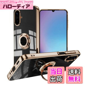 �y���������zLuFiYa �P�[�X �����O�t�� �J�o�[ TPU�f�� �X�^���h�@ �X�}�z�P�[�X �y�� �ϏՌ� ���� �C�菝�h�~ �����h�~ �ԍڃz���_�[ 360°��] �F�F�u���b�N�A�T�C�Y�FSamsung Galaxy A25 5G