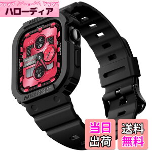 �y���������zamBand (�A���o���h) ���ȃP�[�X Apple Watch Series 10 11 42mm�p �o���h�t�� �ϏՌ� �ی� �X�|�[�c�o���p�[�J�o�[ �y�� ���K�ȃX�g���b�v �j�����p �}�b�g�u���b�N �F�F�u���b�N�A�T�C