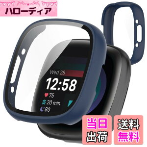 �y���������zJXRICH �Ή� Fitbit Sense 2/Versa 4 �P�[�X �y�� PC+�����K���X Fitbit Sense 2/Versa 4 �p �ی�J�o�[ �����x �����ȒP �ϏՌ� �S�ʕی� Fitbit Sense 2/Versa 4 �J�o�[ �Ή� �F�F�u���[