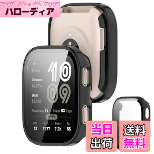 �y���������zJXRICH �Ή� Amazfit Bip 6 �P�[�X �Ή� 46mm �y�� PC+�����K���X amazfit bip 6 �p �ی�J�o�[ �����x �����ȒP �ϏՌ� �S�ʕی� Amazfit Bip 6 �J�o�[ 46mm �Ή� (�u���b�N) �F�F�u���b�N�A�T�C�Y