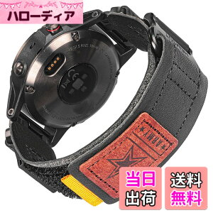�y���������z�����p�E�H�b�`�o���h Garmin�Ή� Fenix/Forerunner/Approach/MARQ/Quatix/D2�V���[�Y�Ή� �����i�C������ �҂ݍ��݃��[�v�f�U�C�� �����Y�p �F�FBlack/3�A�T�C�Y�F22MM / S(165mm-190mm)6.4-7.4�C��
