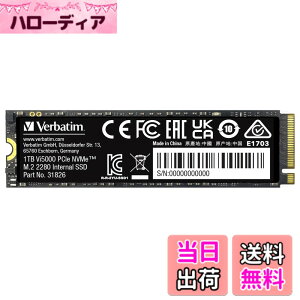 �y���������zVerbatim �o�[�x�C�^�� ����SSD �T�C�Y�F1TB