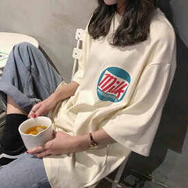 中学生 高校生 レディース ファッション 韓国 ロゴ プリント Tシャツ 春夏 半袖 トップス アメカジ 通学 カジュアル ガーリー 可愛い きれいめ 10代 20代 おしゃれ 17050