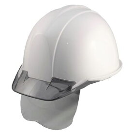 【新製品】遮熱ヘルメット：フォルテ751R(フェイスシールド付、無地) 色=遮熱ホワイト PC樹脂製 ロゴ 名入可能