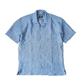 GITMAN VINTAGE ギットマン ヴィンテージ CHAMBRAY LINEN CAMP COLLAR シャンブレー リネン キャンプシャツ 半袖カジュアルシャツ オープンカラー アメリカ製