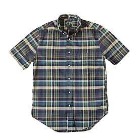 GITMAN VINTAGE ギットマン ヴィンテージ GREEN ARCHIVE MADRAS BD SHIRT グリーン マドラス ボタンダウン 半袖カジュアルシャツ アメリカ製 2023年 春夏新入荷商品