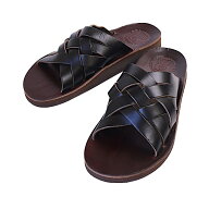 THE SANDALMAN サンダルマン WEAVE ウィーブ メンズ クロムエクセルレザー サンダル バーガンディx ブラ…