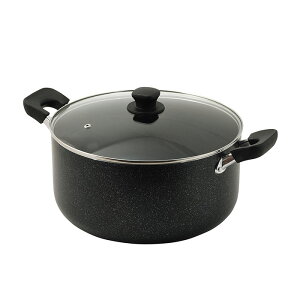 パール金属 HC-394 ママディナーアルファ マーブルダイヤモンドIH対応ガラス蓋付深型大型鍋30cm