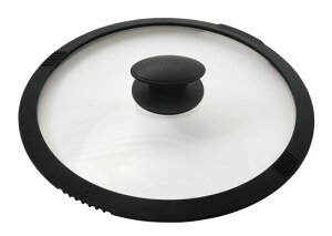 パール金属 さっと湯切りができるシリコーン縁巻ガラス蓋26cm HC-815 【中が見える おしゃれ 便利グッズ フライパンカバー ふた フタ 湯切り】