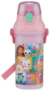 スケーター ギャビーのドールハウス 抗菌 直飲み プラ ワンタッチボトル 480ml PSB5SANAG 食洗機対応 軽い 軽量 大容量 ショルダー ベルト プラスチック 子ども かわいい おしゃれ 女の子 女子