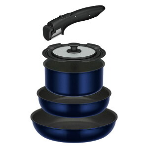 2024秋 サーモス KSE-5A DPBL フライパン鍋 取っ手 蓋 5点セットEA ディープブルー ガス火専用