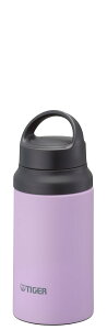 タイガー ハンドル付き 真空断熱ボトル 0.4L ライラック MCZ-G040 VZ 【Tiger ステンレス ボトル 水筒 パープル パッキン 一体 シームレス おしゃれ 軽量 軽い 保冷 底カバー シック マット 持ち運