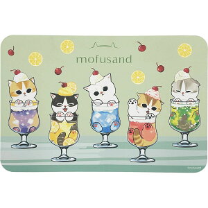 ヨコズナ モフサンド 珪藻土入り ソフトバスマット クリームソーダにゃん 40×60cm 【mofusand ネコ ねこ 柄 かわいい おしゃれ コラボ カラフル 珪藻土 柔らかい 割れない バス マット 足ふき】