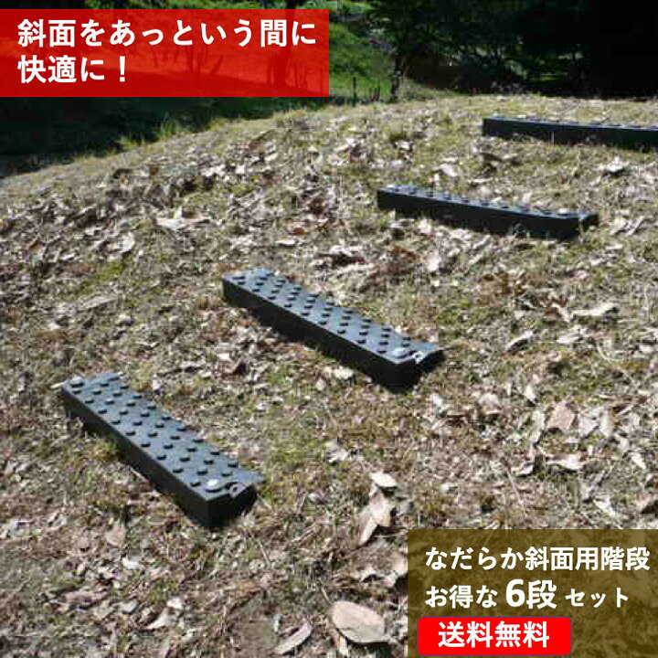 楽天市場】なだらか斜面用階段 お得用6段セット 送料無料 斜面用階段 