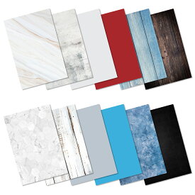 Hemmotop 撮影 背景シート 背景紙 両面タイプ 12柄 セット / 6柄 セット バックペーパー 撮影用 背景 木目 / 大理石 / コンクリート / カラー柄 商品撮影 雑誌 美食 アクセサリー撮影など適合 撮影 背景
