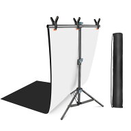 Hemmotop 背景布 スタンド キット 卓上 コンパクト 68x75cm 白布 黒布付 60x130cm 小型サイズ 小物 撮影…