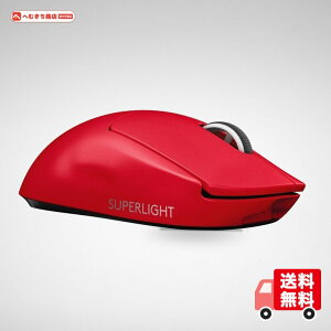 Logicool G PRO X SUPERLIGHT ���C�����X �Q�[�~���O�}�E�X G-PPD-003WL-RD �y�� 63g���� LIGHTSPEED HERO 25K�Z���T�[ POWERPLAY ���� �[�d �Ή� �Q�[�~���O �}�E�X ���b�h �� P