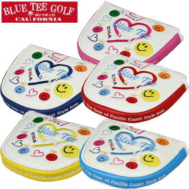 BLUE TEE GOLF ブルーティーゴルフ スマイル＆ハート パターカバー（マレットタイプ） PC-003[ゴルフ用品 グッズ ギフト プレゼント]