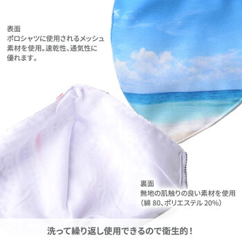 デザインマスク海・空の写真(洗える2層立体構造)グースマスク5