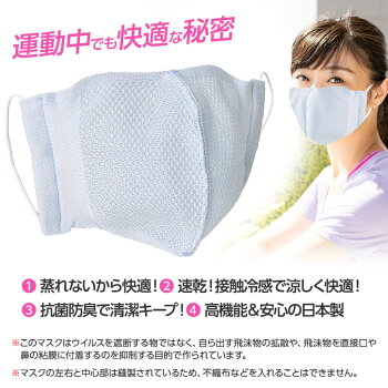 ハイブリックス日本製マスクメッシュタイプ接触冷感・抗菌防臭・吸汗速乾2