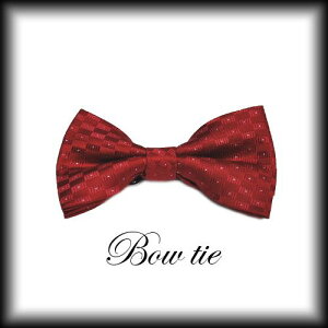 蝶ネクタイ☆和風ブロック柄☆ラメ和柄・おしゃれ♪レッド☆パーティに最適♪