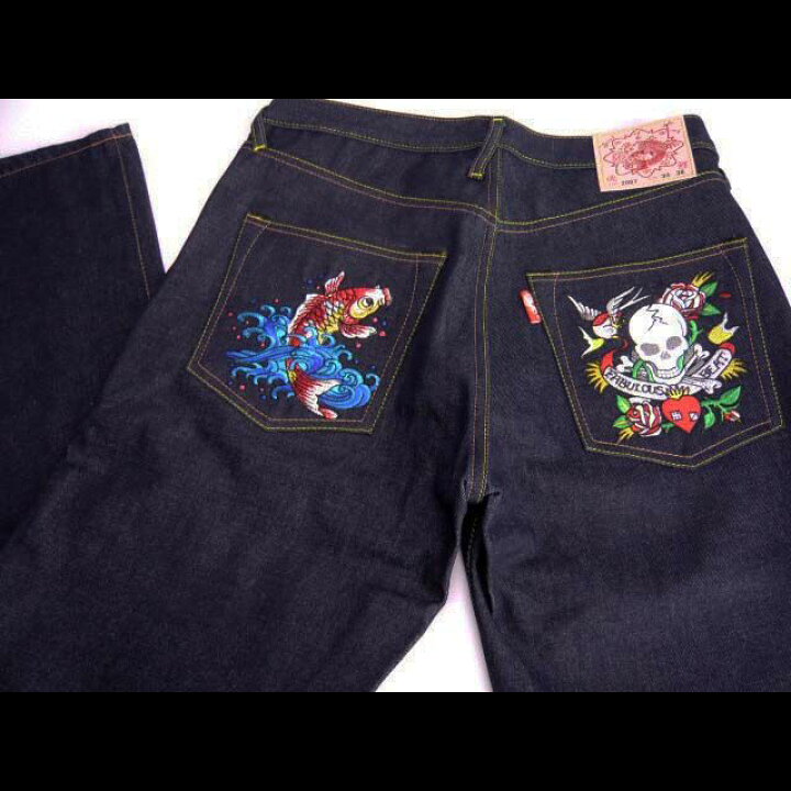 楽天市場】スカルがかっこいい刺繍ジーンズ : ギフトショップ HERA