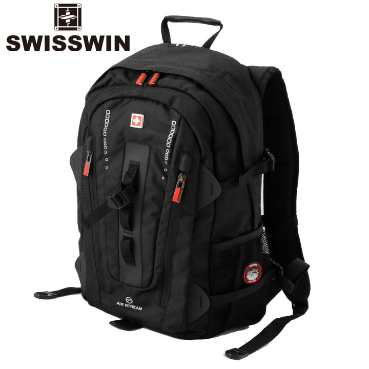 楽天市場 リュック 大容量 メンズ 通学 通勤 リュックサック Swisswin 旅行 アウトドア 通学用 学生 中学生 高校生 スポーツリュック 登山 ノートpc ビジネスリュック バッグ 男子 黒 大きめ 36l Sw9972 Herakles