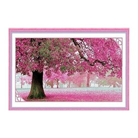 刺繍キット クロスステッチ キット 風景 図案印刷 大樹 桜満開 花 おしゃれ 刺しゅうキット 簡単 壁アート 壁装飾 飾り インテリア mo34-a-ss