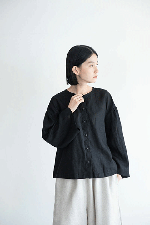 楽天市場】アンニ トップ ブラック fog linen work(フォグリネン