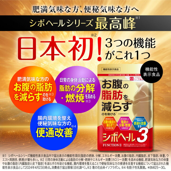 楽天市場】【公式】 シボヘール3 機能性表示食品 約30日分 ダイエ 