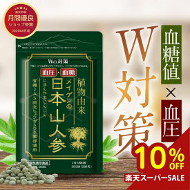 ＼楽天スーパーSALE 10％OFF／【ブランド累計170万袋突破】血圧 血糖値 を下げる サプリメント 機能性表示食品 日本山人参 180粒 / 宮崎県栽培 カルシウム マグネシウム マンガン リン 亜鉛 有機JAS ヒュウガトウキ 高血圧 ダイエット