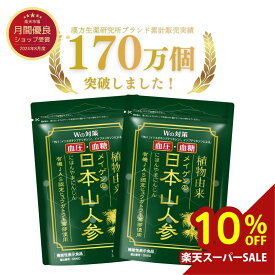 ブランド累計170万袋突破 血圧 血糖値 を下げる サプリメント 機能性表示食品 日本山人参 2袋 360粒 / 宮崎県栽培 カルシウム マグネシウム マンガン リン 亜鉛 有機JAS ヒュウガトウキ 高血圧 ダイエット