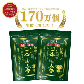 ブランド累計170万袋突破 血圧 血糖値 を下げる サプリメント 機能性表示食品 日本山人参 2袋 360粒 / 宮崎県栽培 カルシウム マグネシウム マンガン リン 亜鉛 有機JAS ヒュウガトウキ 高血圧 ダイエット